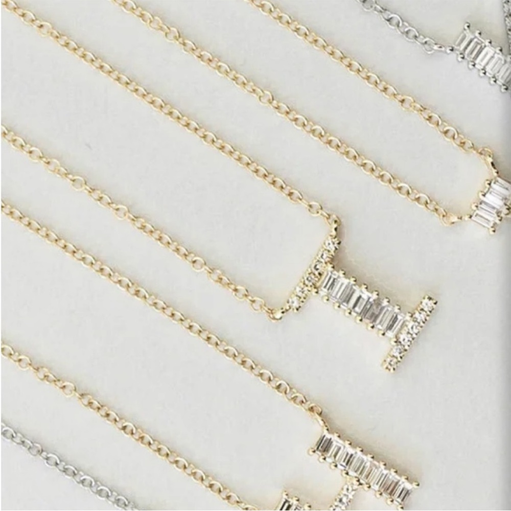 Ring Concierge Baguette And Pave Initial Necklace